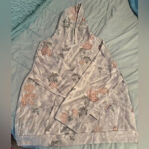Source Unknown Floral Hoodie - Gray and Pink